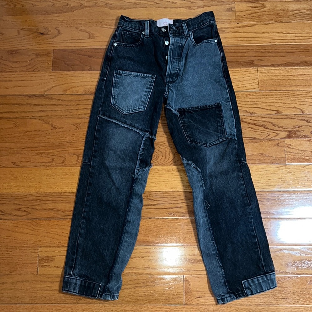 revice denim patchwork pant